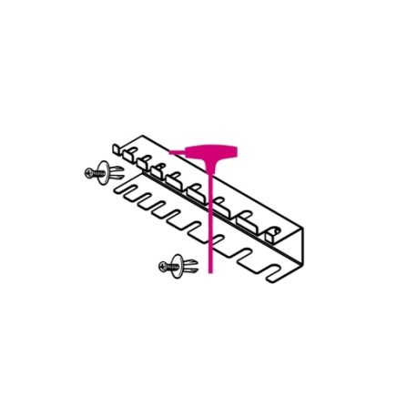 Soporte para 8 llaves macho hexagonales con mango, de chapa