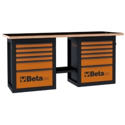 Mesa de trabajo con 2 cajoneras de 6 cajones – Beta Tools