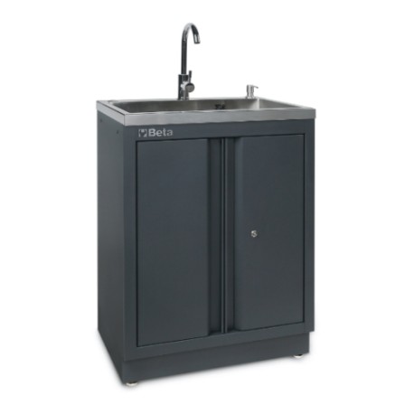 Módulo fijo con fregadero integrado para mobiliario para taller C45PR