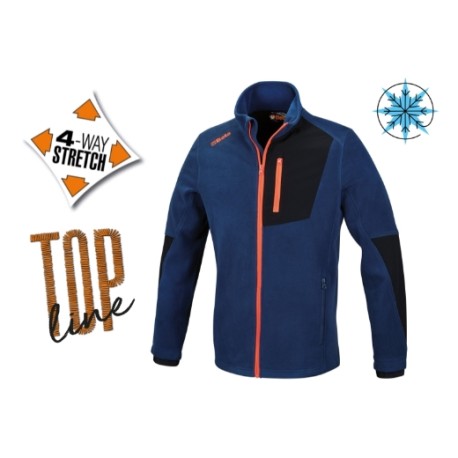 Forro polar de tejido elástico con cremallera larga 7657B