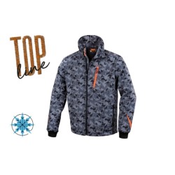 Chaqueta softshell gris camuflaje 7658CM