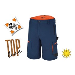 Bermuda ligera de trabajo multibolsillos de tejido elástico 7661B