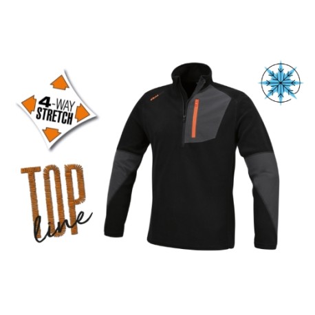 Micro Forro Polar de Tejido Elástico con Cremallera Corta 7654N