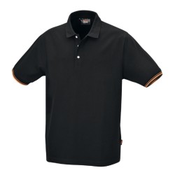 Polo de trabajo negro de algodón piqué 200 g/m²
