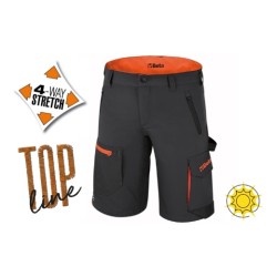 Bermuda ligera de trabajo multibolsillos elastizada Slim Fit 7661G