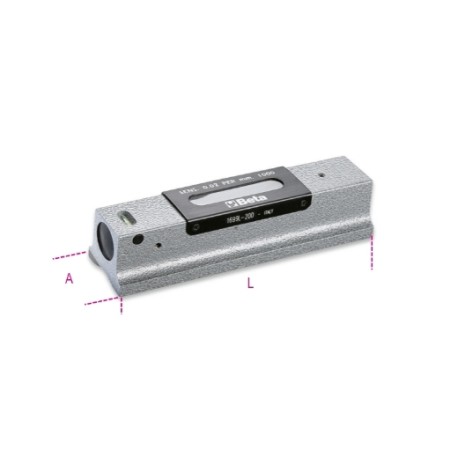 Nivel recto de precisión de hierro fundido con base prismática