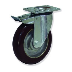 Ruedas giratorias con freno KPG5FD con núcleo de aluminio y banda de