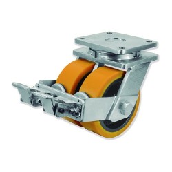 Ruedas Rotantes UD con Rueda Doble y Sujeción por Pletina