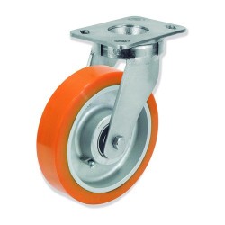 Ruedas giratorias QPG6 con núcleo de hierro fundido y banda de poliur