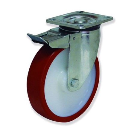 Ruedas giratorias con freno KIPG5FD con núcleo de nylon y banda de p