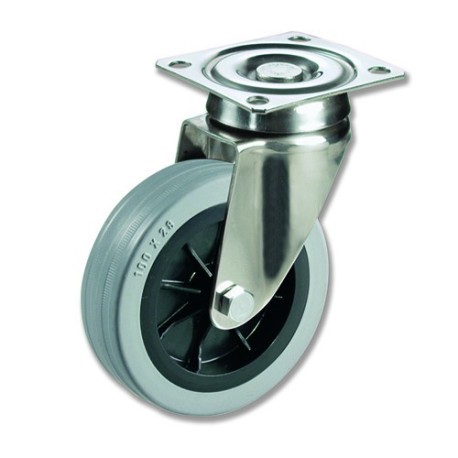 Ruedas Serie PG  Núcleo de Plástico con Banda de Goma para Cargas Li