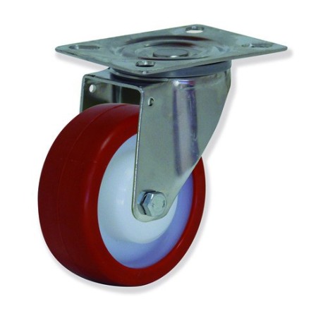 Ruedas fijas MIPF4 con núcleo de nylon y banda de poliuretano