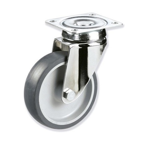 Ruedas Rotantes Modelo B en Acero Inoxidable con Sujeción por Pletina