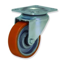 Rueda Modelo FPF4 con Soporte Fijo y Banda de Poliuretano