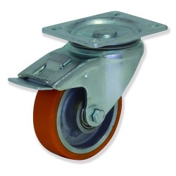 Ruedas giratorias con freno FPG4FD con núcleo de aluminio y banda de