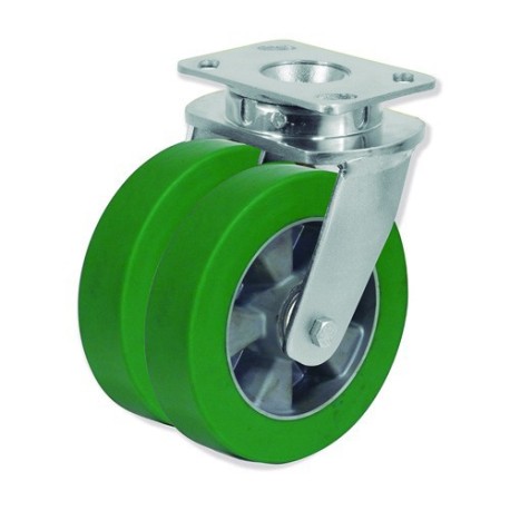 Ruedas Rotantes QD con Rueda Doble y Sujeción por Pletina