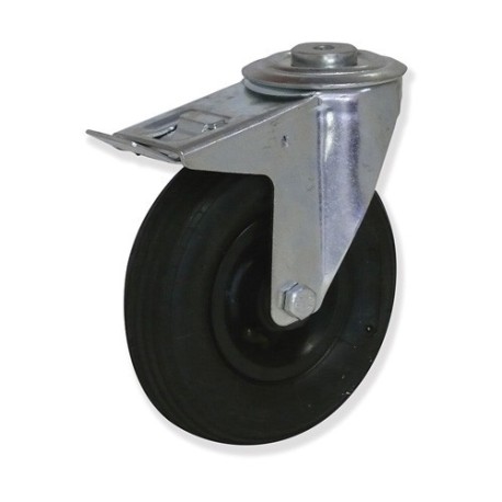 Ruedas giratorias con freno PN con núcleo de plástico y banda de neum