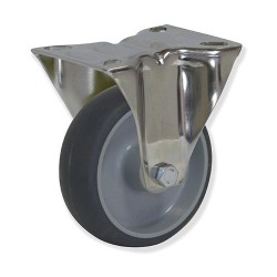 Rueda Modelo MI en Acero Inoxidable con Soporte de Pletina