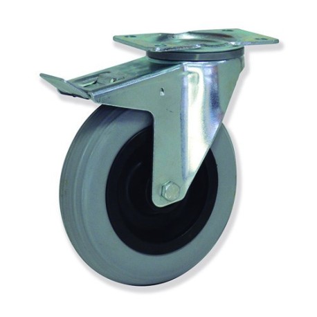 Ruedas giratorias con freno MPG4FD con núcleo de plástico y banda de