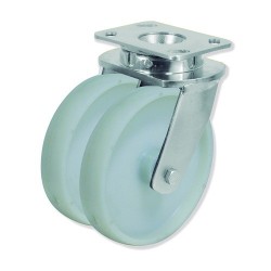 Ruedas Rotantes QD con Rueda Doble y Sujeción por Pletina