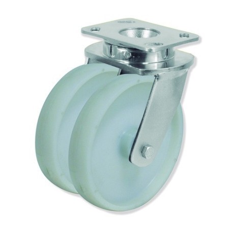 Ruedas Rotantes QD con Rueda Doble y Sujeción por Pletina