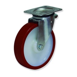 Ruedas fijas MPF5 con núcleo de nylon y banda de poliuretano