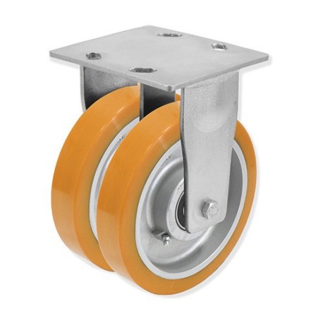 Ruedas Rotantes QD con Rueda Doble y Sujeción por Pletina