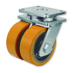 Rueda Doble Modelo UD con Soporte de Pletina para Aplicaciones Indust