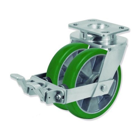 Rueda Doble Modelo QD con Soporte de Pletina para Aplicaciones Indust