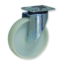 Ruedas rotantes KPG5 y KPF5 con soporte de pletina y núcleo de nylon 