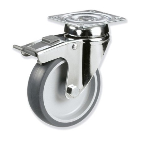 Ruedas Rotantes Modelo B en Acero Inoxidable con Sujeción por Pletina