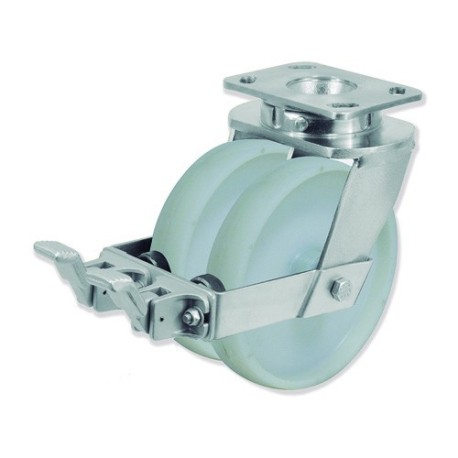Ruedas Rotantes QD con Rueda Doble y Sujeción por Pletina