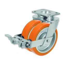 Ruedas Rotantes QD con Rueda Doble y Sujeción por Pletina