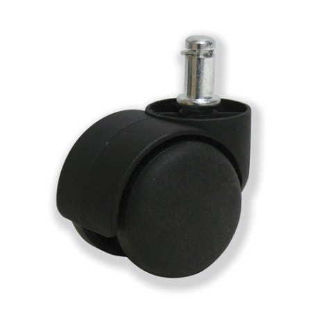 Rueda con Sujeción por Espiga Metálica con Anilla Elástica en Plástic