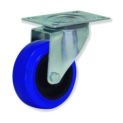 Ruedas rotantes MPG4 y MPF4 con banda de caucho azul