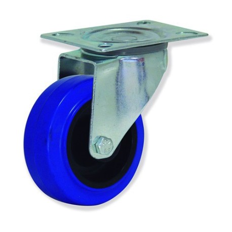 Ruedas rotantes MPG4 y MPF4 con banda de caucho azul