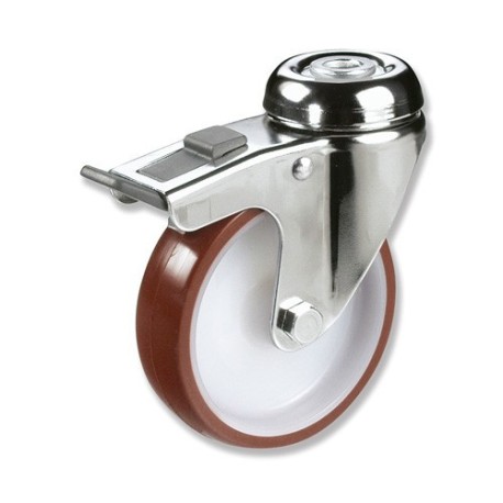 Ruedas giratorias con freno BTG3FD con núcleo de nylon y banda de po