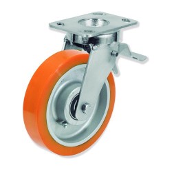 Ruedas giratorias con freno QPG6FD con núcleo de hierro fundido y ba