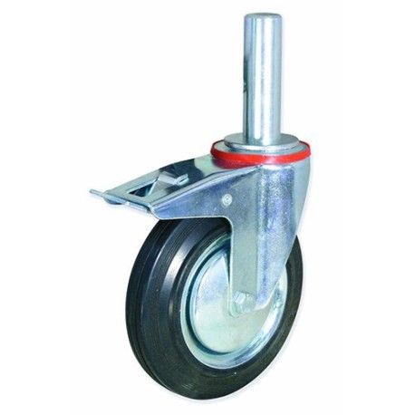 Rueda Rotante Modelo AEG con Fijación por Espiga Cilíndrica y Soporte