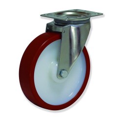 Ruedas fijas MIPF5 con núcleo de nylon y banda de poliuretano