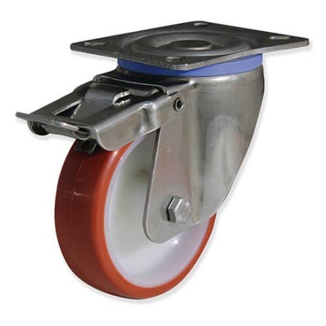 Ruedas giratorias con freno FIPG4FD con núcleo de nylon y banda de p