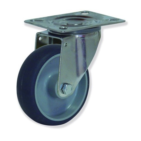 Rueda Modelo MI en Acero Inoxidable con Soporte de Pletina