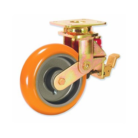 Ruedas giratorias con freno HAPG6FS con núcleo de aluminio y banda d