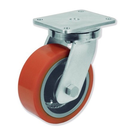 Ruedas Rotantes Giratorias y Fijas QPG8 y QPF8 HVB8  Hierro y Vulkol