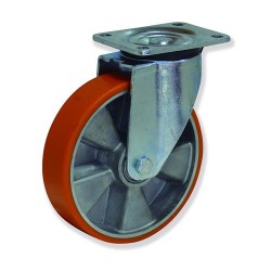 Ruedas giratorias KPG5 con núcleo de aluminio y banda de poliuretano