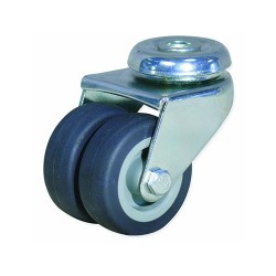 Ruedas PC  Plástico gris con banda de caucho termoplástico