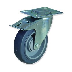 Ruedas Plástico/Caucho Super Elástico PCEB4  Modelos Giratorios, Fij