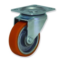 Ruedas fijas FPF4 con núcleo de aluminio y banda de poliuretano