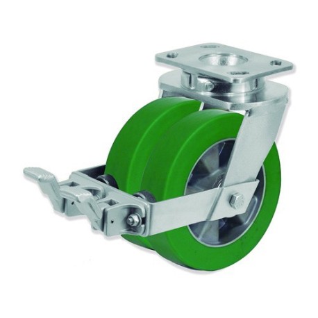 Ruedas Rotantes QD con Rueda Doble y Sujeción por Pletina