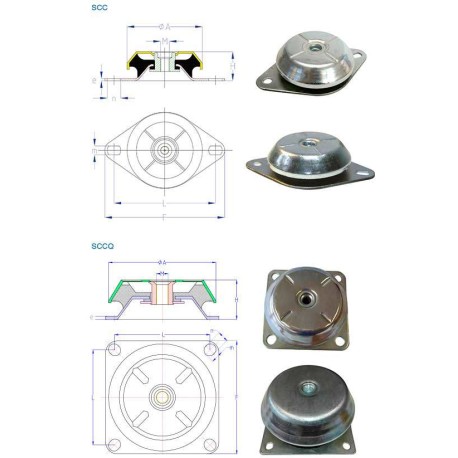 Soportes Elásticos de CauchoMetal SCC de Lesol